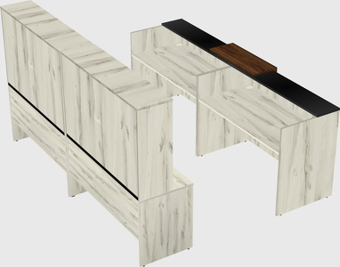 Shared u-shaped reception desks