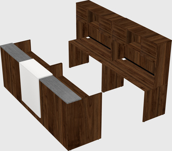 Shared u-shaped reception desks