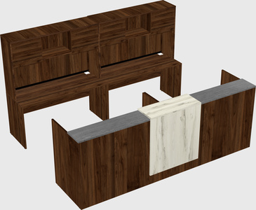 Shared u-shaped reception desks