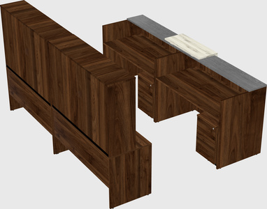 Shared u-shaped reception desks