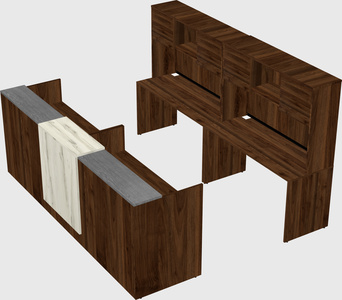 Shared u-shaped reception desks