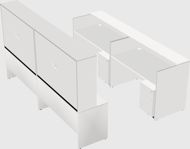 Shared u-shaped reception desks