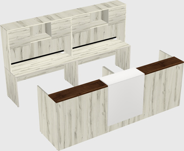 Shared u-shaped reception desks