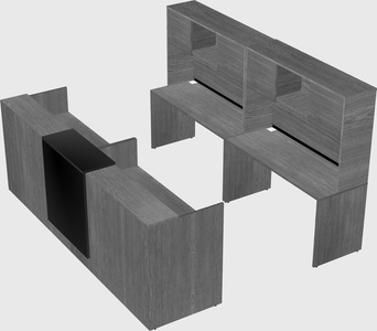 Shared u-shaped reception desks