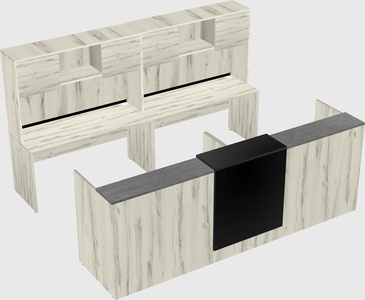 Shared u-shaped reception desks
