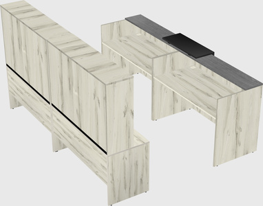 Shared u-shaped reception desks