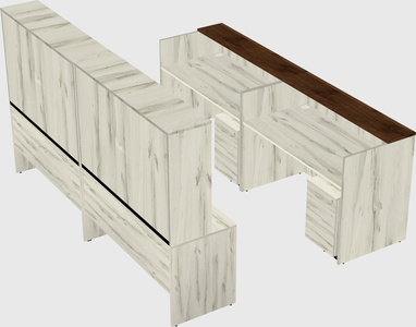 Shared u-shaped reception desks