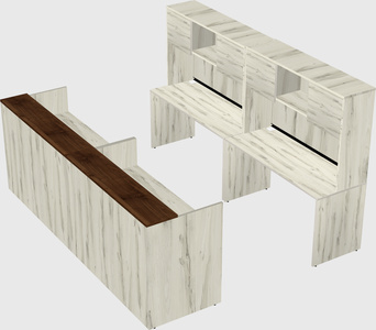 Shared u-shaped reception desks