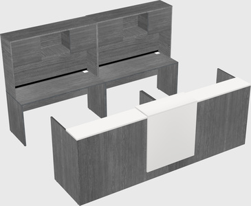 Shared u-shaped reception desks