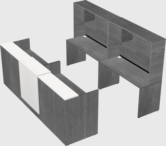 Shared u-shaped reception desks