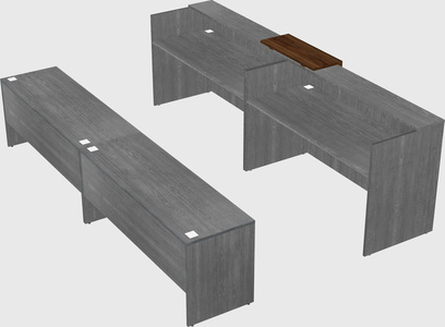 Shared u-shaped reception desks
