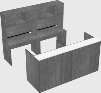 Shared u-shaped reception desks