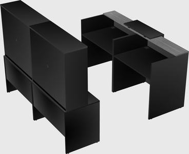 Shared u-shaped reception desks
