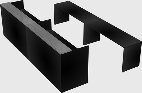 Shared u-shaped reception desks