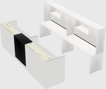 Shared u-shaped reception desks