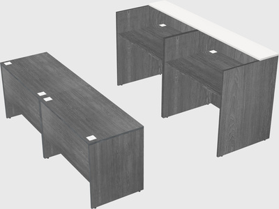 Shared u-shaped reception desks