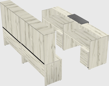 Shared u-shaped reception desks