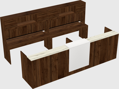 Shared u-shaped reception desks