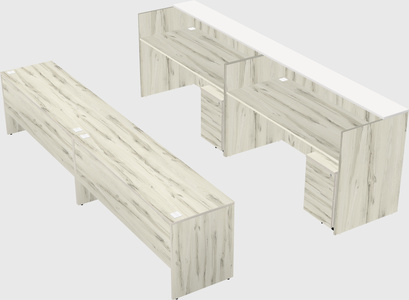 Shared u-shaped reception desks