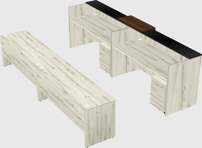 Shared u-shaped reception desks