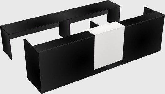 Shared u-shaped reception desks