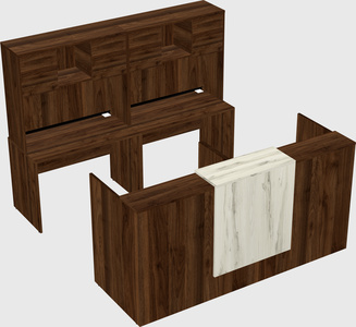 Shared u-shaped reception desks