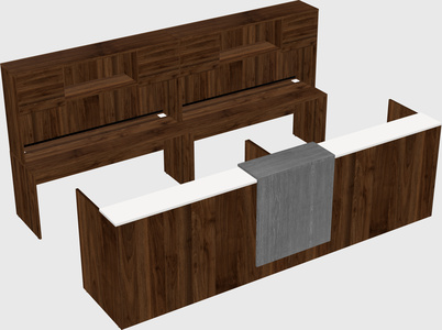 Shared u-shaped reception desks