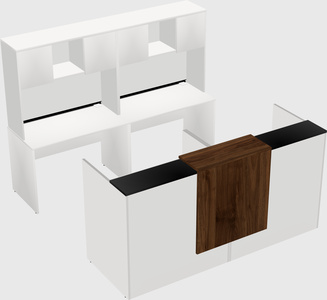Shared u-shaped reception desks