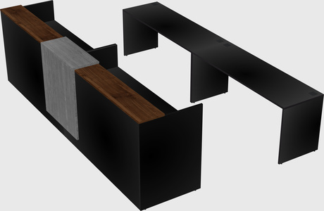 Shared u-shaped reception desks