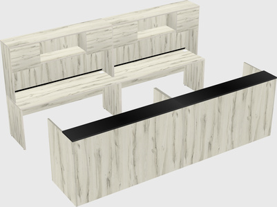 Shared u-shaped reception desks