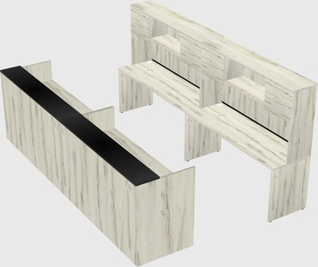 Shared u-shaped reception desks