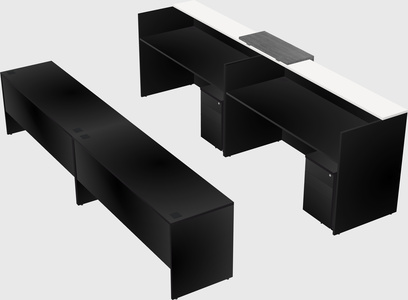 Shared u-shaped reception desks