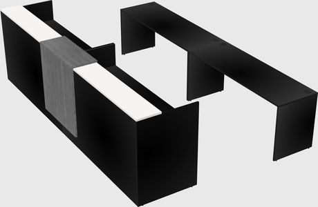 Shared u-shaped reception desks