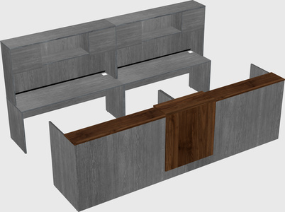 Shared u-shaped reception desks