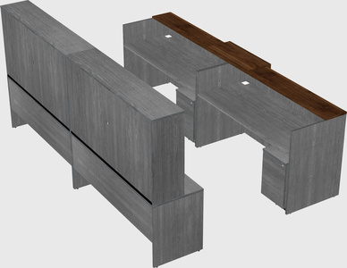 Shared u-shaped reception desks