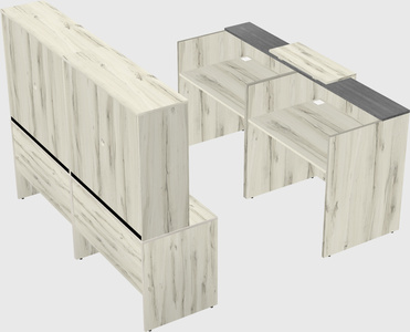 Shared u-shaped reception desks