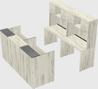 Shared u-shaped reception desks
