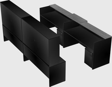 Shared u-shaped reception desks