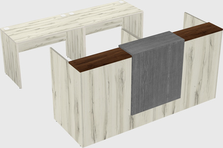 Shared u-shaped reception desks