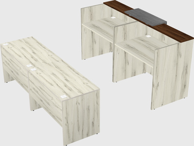 Shared u-shaped reception desks