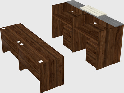 Shared u-shaped reception desks