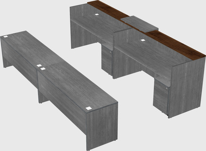 Shared u-shaped reception desks