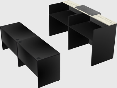 Shared u-shaped reception desks