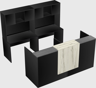Shared u-shaped reception desks