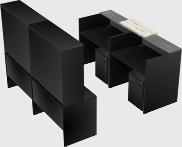 Shared u-shaped reception desks