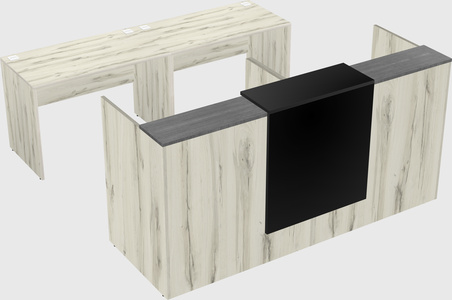 Shared u-shaped reception desks
