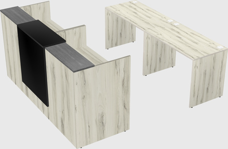 Shared u-shaped reception desks