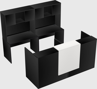 Shared u-shaped reception desks