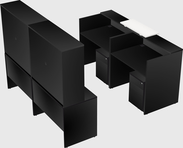 Shared u-shaped reception desks