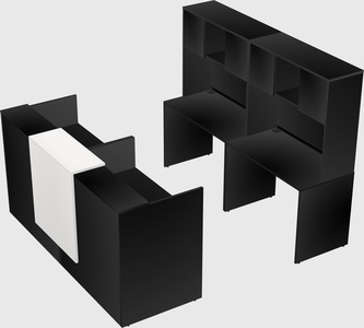 Shared u-shaped reception desks